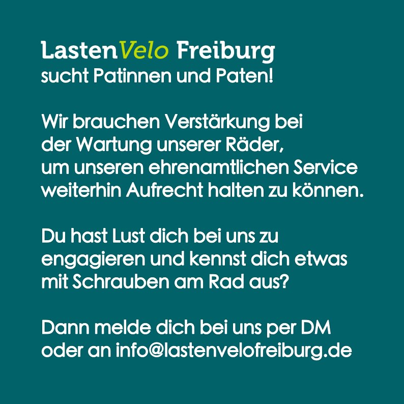 Lastenvelo Freiburg sucht Rad Patinnen und Unterstützerinnen - Infoflyer