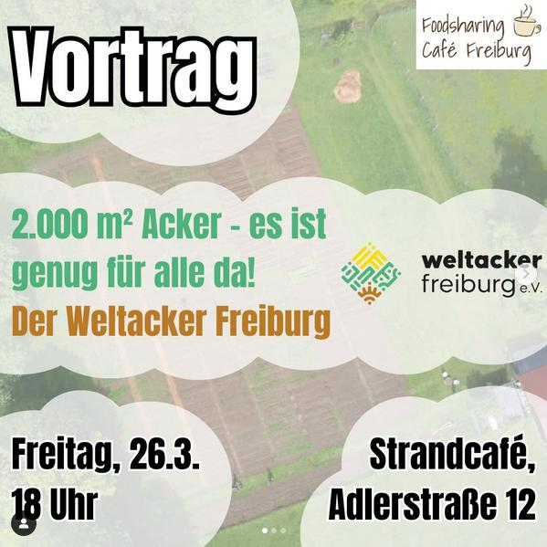 Weltacker Vortrag Flyer : Strandcafe 26.3. 18h