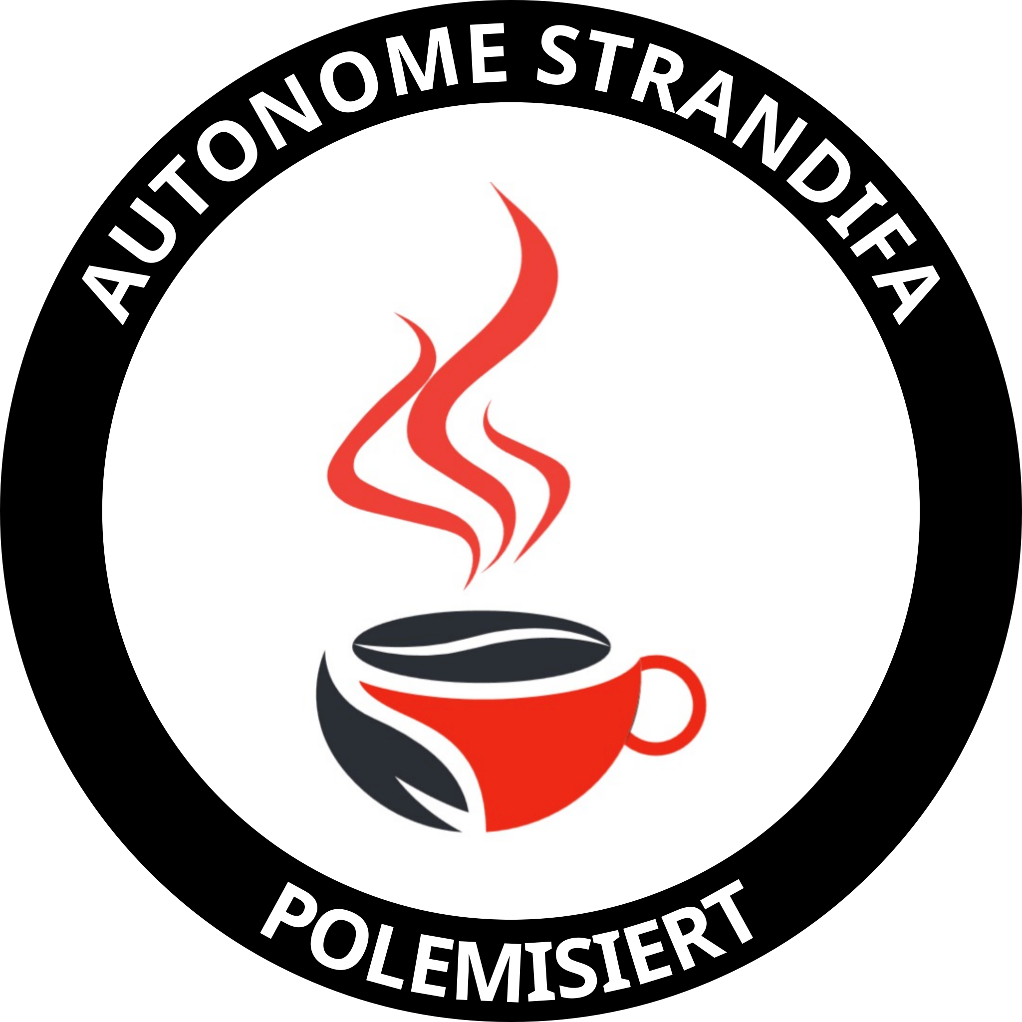 autonome strandifa - polemisiert
Sticker im Antifalook und dem Cafe/Bohnen Logo vom Strandcafe Freiburg